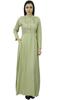 Bimba Women's Long Sleeve Maxi Mandarin Collar Plain Jilbab Dress With