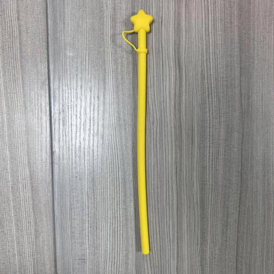 Многоразовые силиконовые трубочки с крышкой-звездочкой, устойчивые к укусам, для питья горячих и холодных напитков, гибкая длинная трубочка без содержания бисфенола А