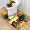 African Women'S Bathroom Floor Mat Three-Piece Bathroom Carpet Toilet Mat Set Doormat Bathroom Non-Slip Mat