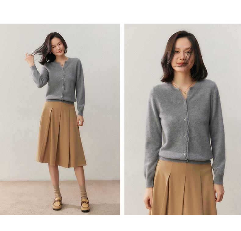 Autumn Cashmere Korean Women's Lace Knit Cardigan Sweater