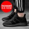 Fashion Men's Elevator Shoes Height Increase Sneakers Shoes for Men 10cm Sports Casual Shoes Invisible Inner Heightening 8cm Black Shoes