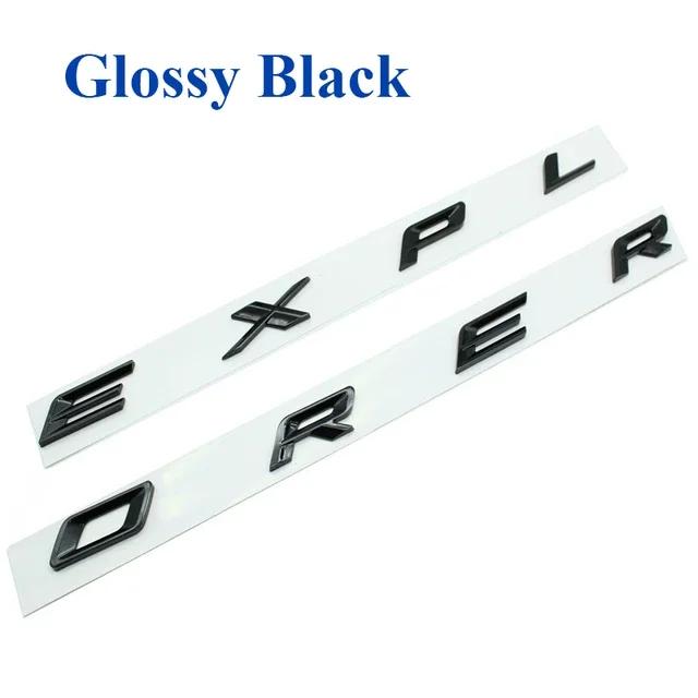 YCGQ2 Chrome Black Logo Explorer Emblem Leters Car Front Hood Emblem Bonnet Bagde For Ford Explorer 4 5 6 Explorer Sticker Accessories