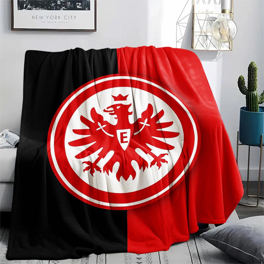 1PC Frankfurt Football Print Flannel Blanket, High quality All Seasons, Home Decor, Warmth and Comfort, Perfect for Christmas Gifts