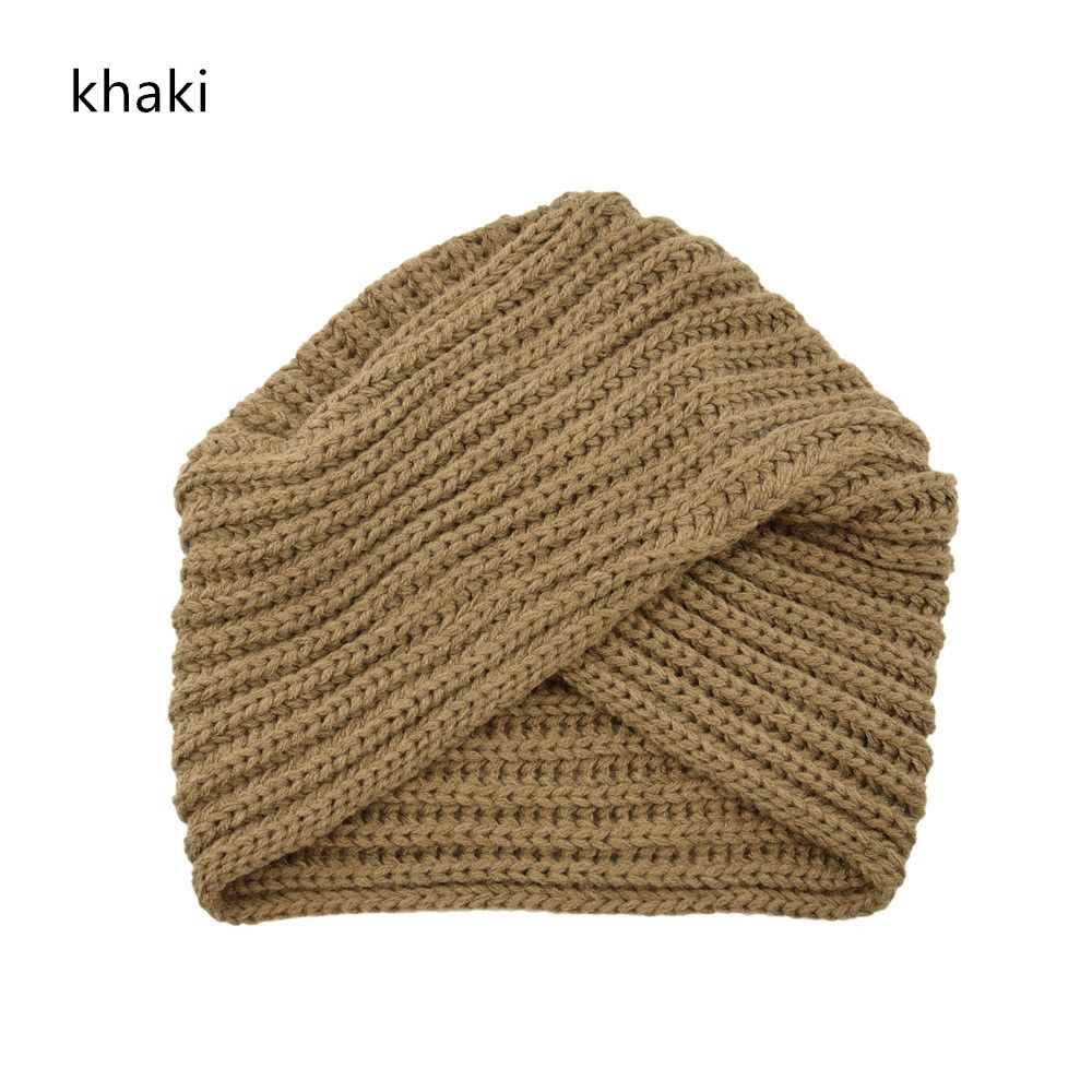 Warm Solid Center Cross Knot Bandanas Hair Scarfs Knitting Turban Cap Turban Headband