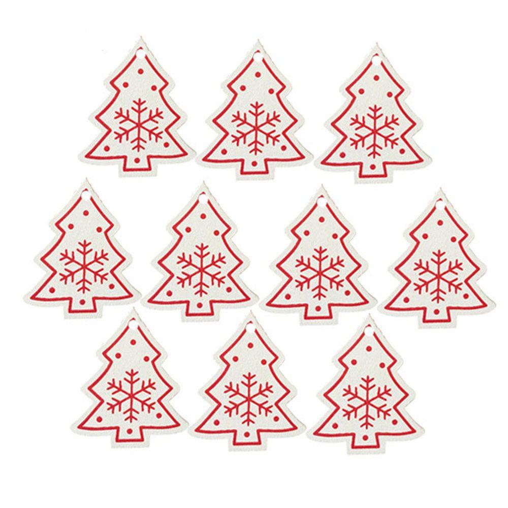 10pcs/set Festival Embellishment Decor Star Christmas Tree Ornament Party Supplies Wooden Tag