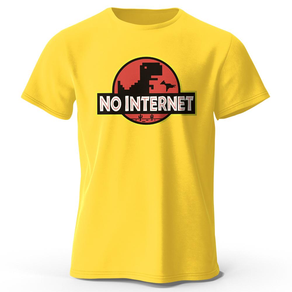 Мужская футболка с принтом «No Internet», 100% хлопок, свободные футболки с забавным графическим принтом для мужчин и женщин, летние топы