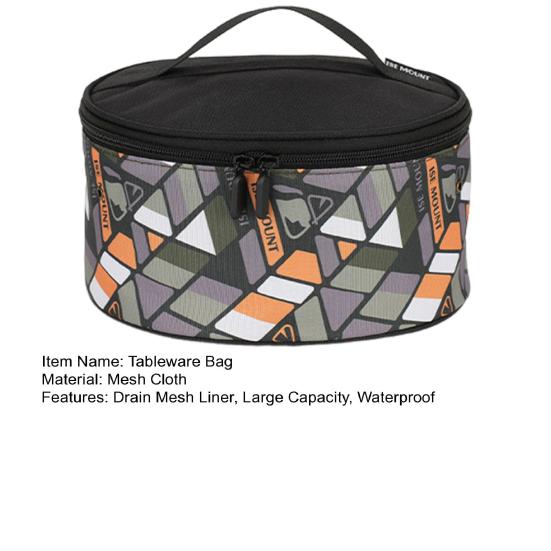 Сумка для хранения столовых приборов на открытом воздухе с сетчатым дренажным вкладышем, большая емкость, водонепроницаемая, переносная походная тарелка