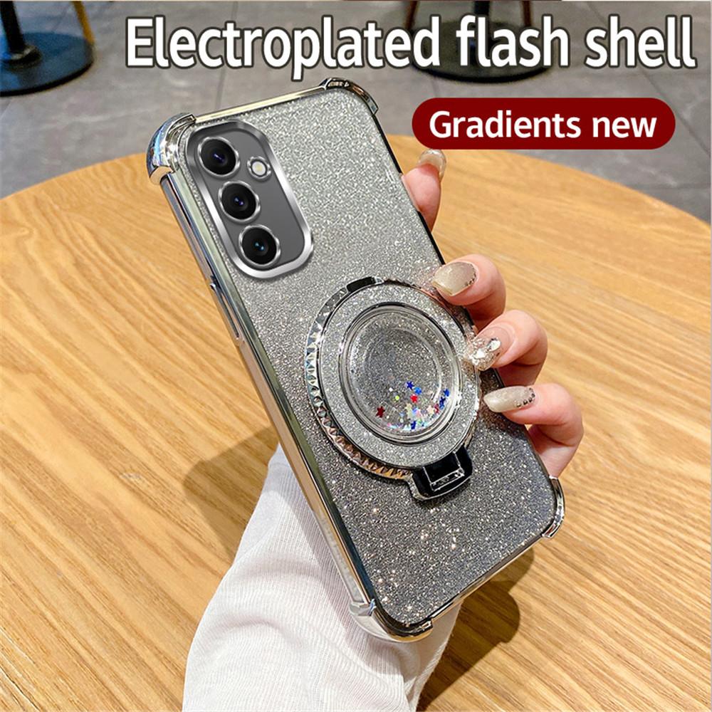 Чехол для телефона Quicksand Glitter с магнитной подставкой для Samsung A15 A25 A35 A55 A54 A34 A14 A24 A13 A53 A23 A33 A32 A52 A51, мягкий чехол