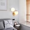Modern Iron Wall Lamp Bedroom Bedside Lamp Indoor Wall Lamp Glass Ball Decorative Lighting Household Appliances Lamps