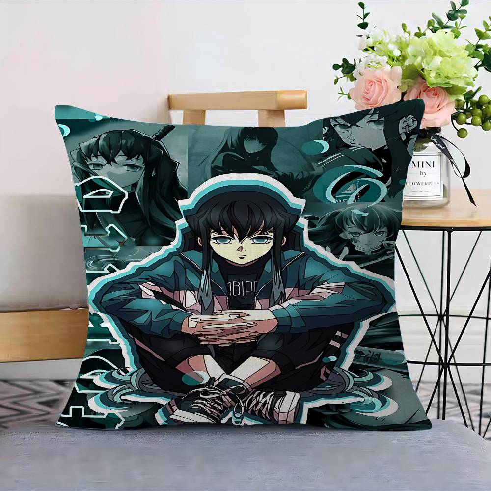 Muichiro Tokito Anime Cushion Cover Decorative Pillow Sofa Home Decor Case Pillow Cases