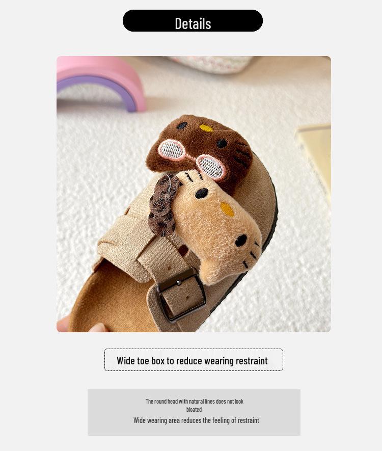 Детские и женские милые мультяшные закрытые шлепанцы Birkenstock для улицы на весну и осень 2025