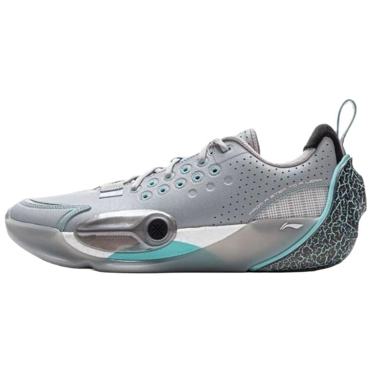 Li Ning Abrasion Resistant Cushioning Low top Basketball Shoes Men's Gray Blue ABAV001-13