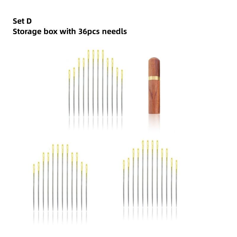 12/36 шт. Швейные иглы разных размеров с боковым ушком из нержавеющей стали для штопки, шитья, бытовые ручные инструменты, швейные инструменты и аксессуары