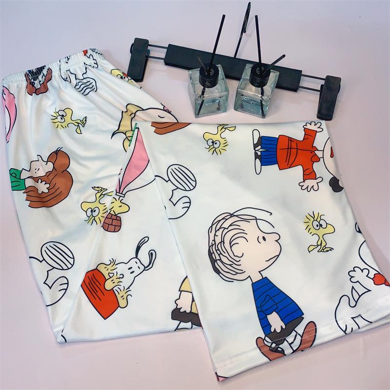 Свободные пижамные штаны с корейским рисунком для женщин - весна и осень