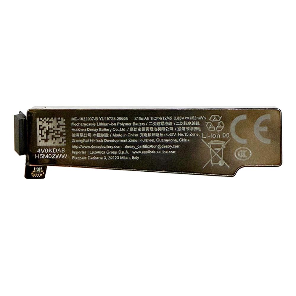 Перезаряжаемая литиевая батарея для RayBan Meta AI Gen1 Gen2 Wayfarer Headliner Skyler Optics RW4001/2/3/6/13/11 AI MC-1022037-B Очки Аккумулятор 219 мАч