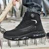 Rotating Button New Safety Shoes Men Anti-smash Anti-puncture Work Shoes Fashion Men Sport Shoes Security Protective Boots Men