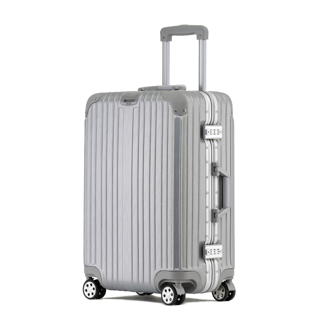 20" Women's Lightweight Aluminum Frame Carry-on Suitcase with Scratch-resistant Finish and Universal Wheels