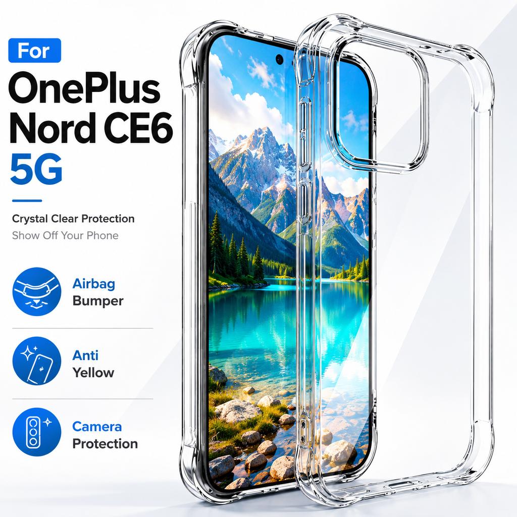 Мягкий чехол для OnePlus Nord CE6 CE 6 5G Беспроводная зарядка Подушка безопасности Бампер Мягкая крышка CA0002
