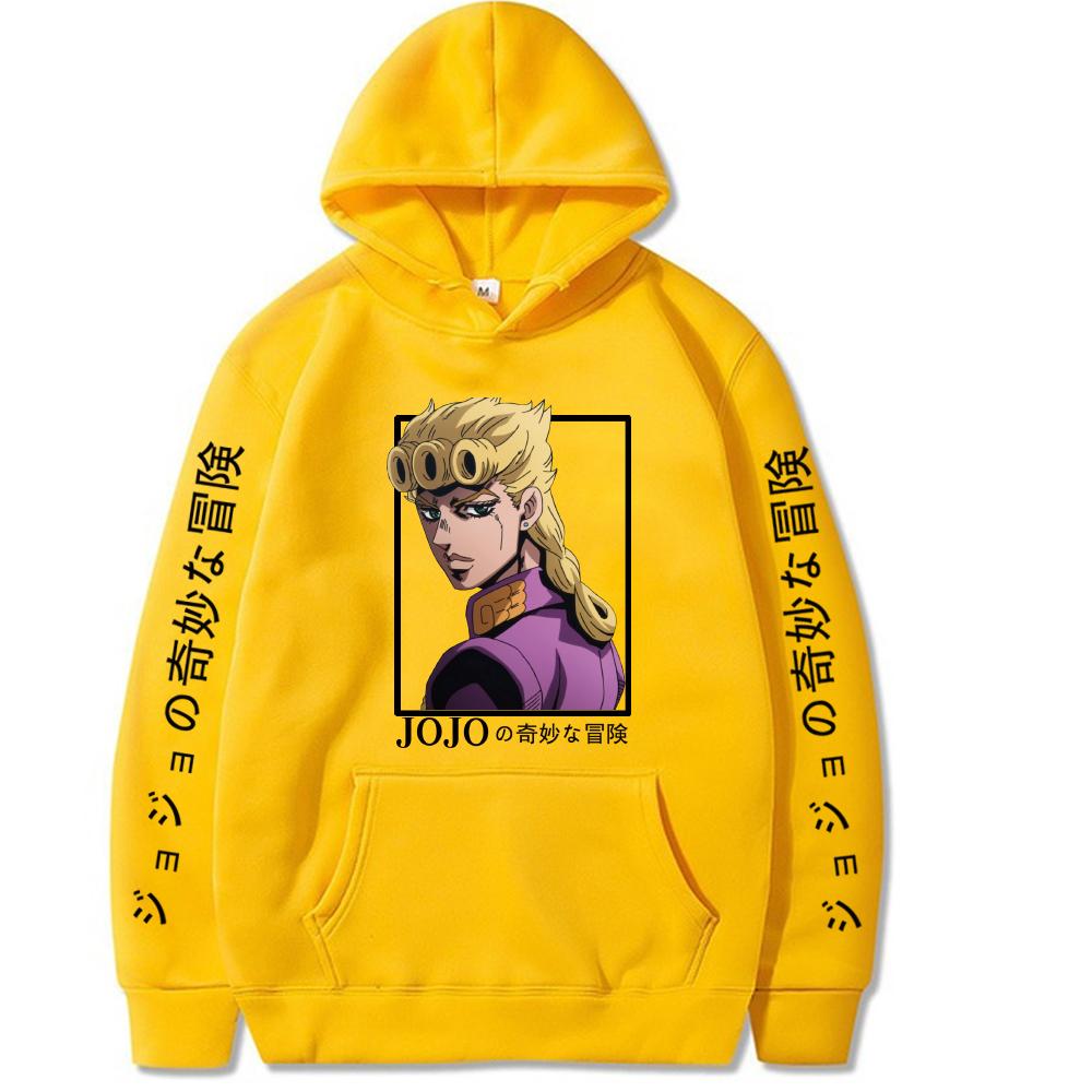 Harajuku Anime JoJo's Bizarre Adventure Dio Funny Graphic Printed Hooded Men Women Manga Hoodies Casual Sweatshirt Male Pullover