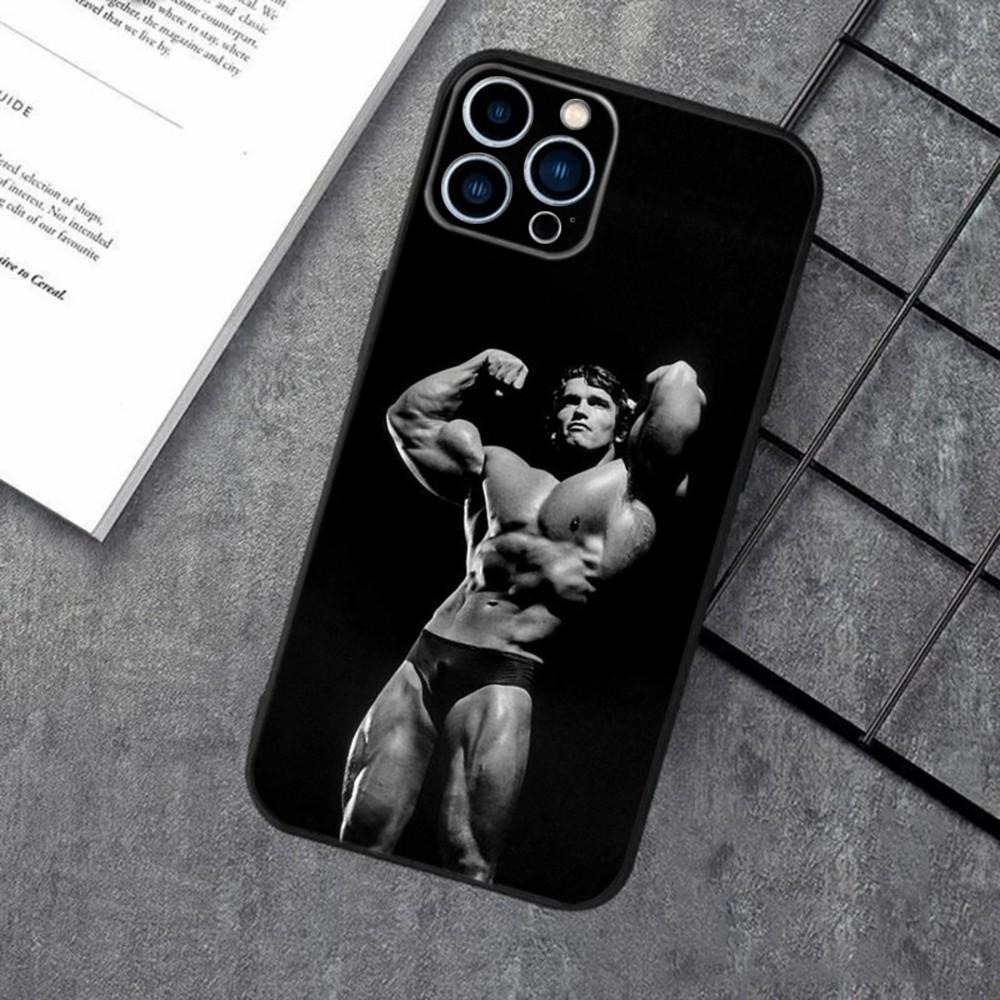 Arnold Schwarzenegger Fitness Phone Case For Apple iPhone 15,14,13,12,11,XS,XR,X,8,7,Pro,Max,Plus,mini Silicone Black Cover