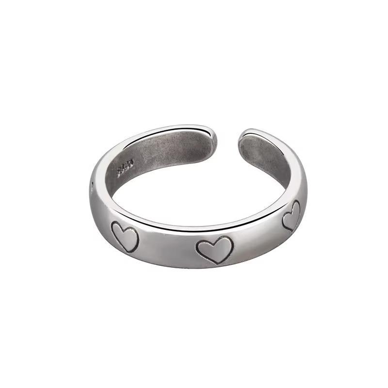 Кольцо регулируемого размера Простое кольцо с эмалью Любовь Глянцевое кольцо Кольцо на указательный палец Женское Нишевое Премиальное Чувство Индивидуальность Универсальное Наборное Кольцо на палец