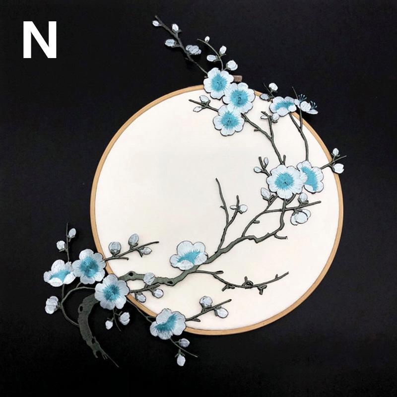 Plum Blossom Flower Applique Clothing Embroidery Patch Fabric Sticker Iron On Patch DIY Craft Repair Clothes Sewing Accessories