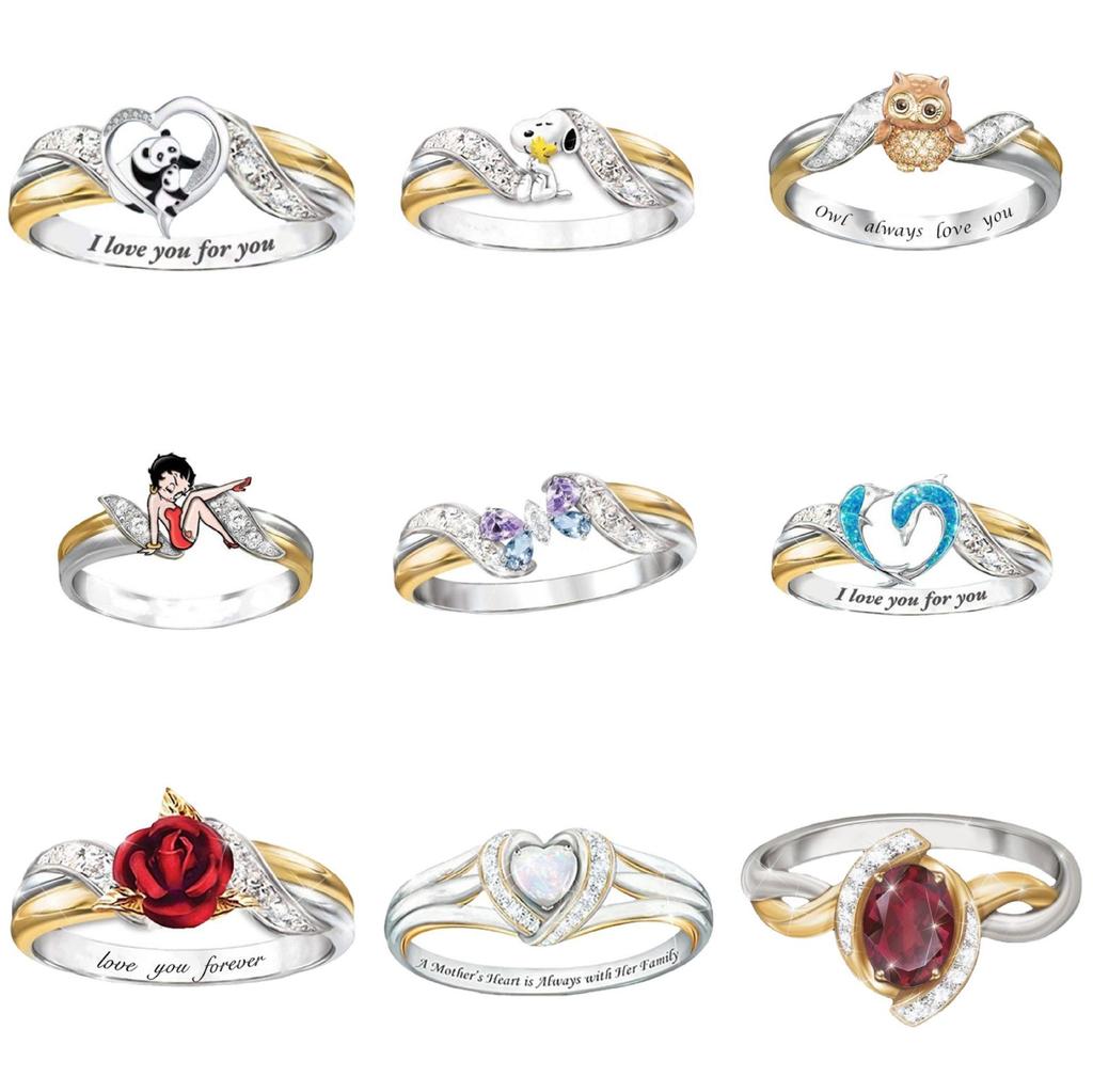 Chenrui Двухцветное кольцо из сплава с пчелой и западным бриллиантом