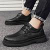 Fashion New Men Footwear Luxury Brand High Quality Oxford Shoes Men's Casual Lace Up Dress Shoes Genuine Leather Moccasins Office Shoes
