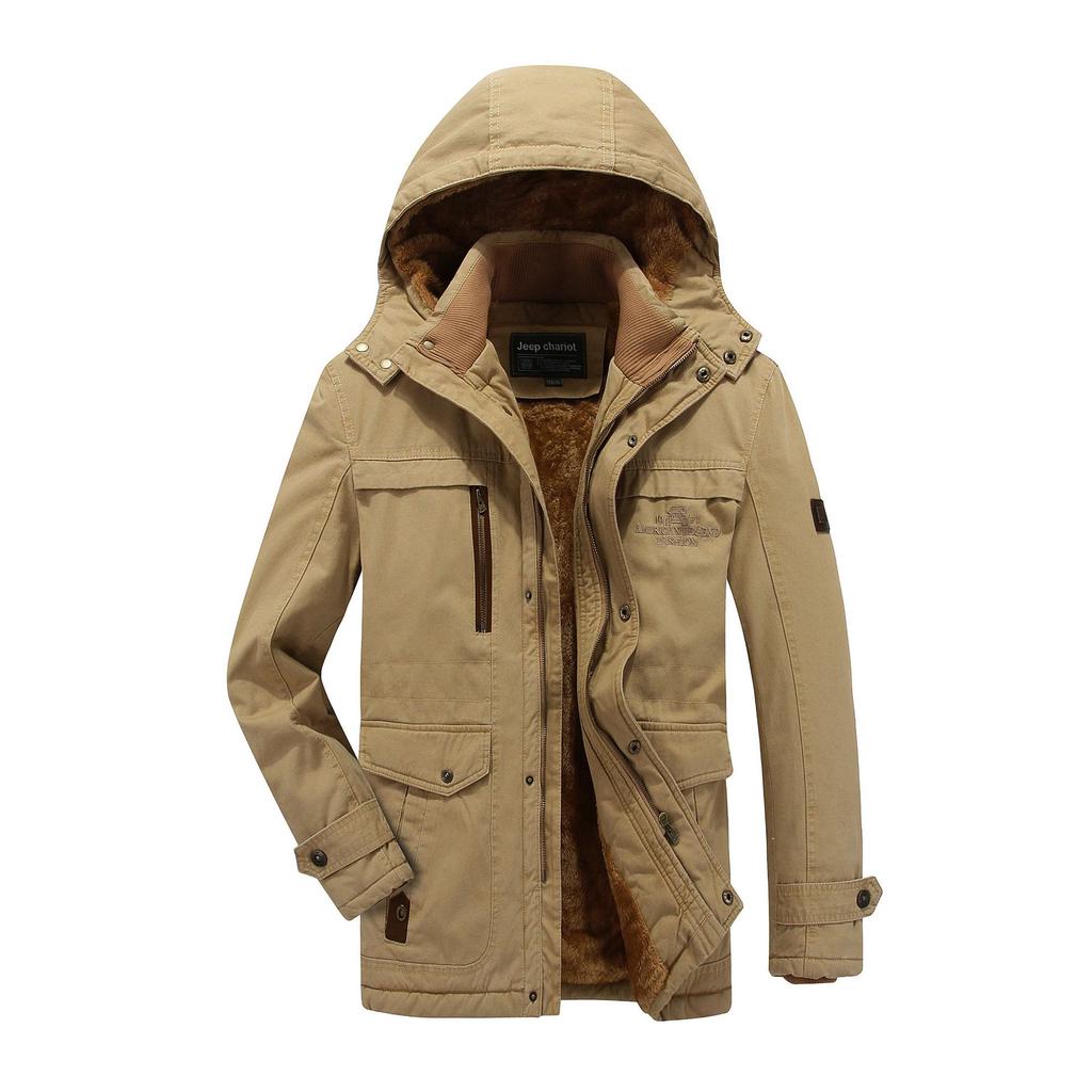 Новая мужская одежда средней и длинной длины с хлопковой подкладкой, повседневная утепленная бархатная одежда из хлопка, защищающая от холода и теплая одежда больших размеров