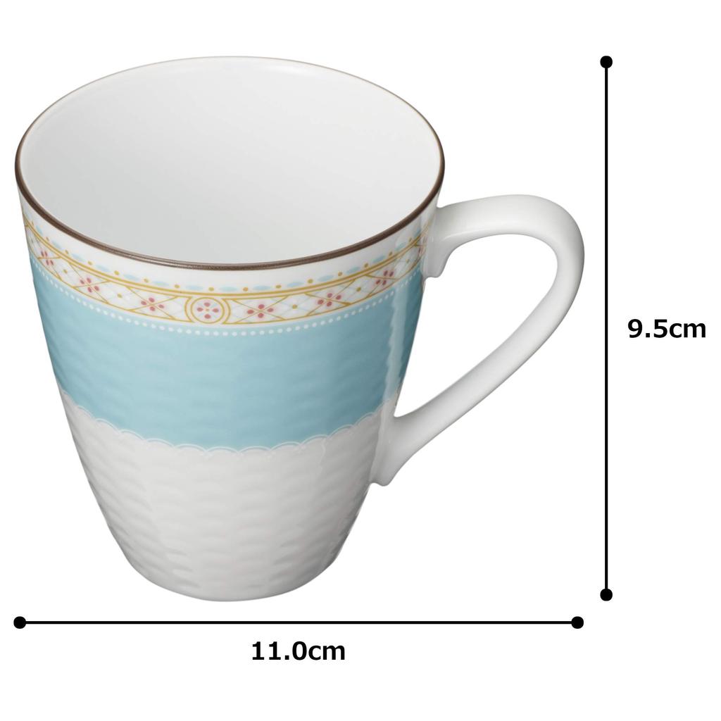 Noritake Синяя кружка с гудением, 295 куб. см, безопасна для микроволновой печи, тонкий фарфор, T5355L/1645