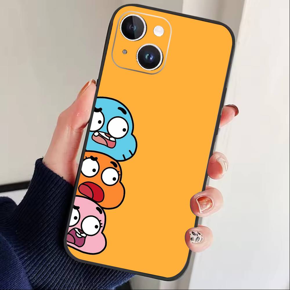 F-Gumball and Darwin Phone Case For iPhone 16,15,14,13,12,17,Pro Max,Plus Silicone Black Case