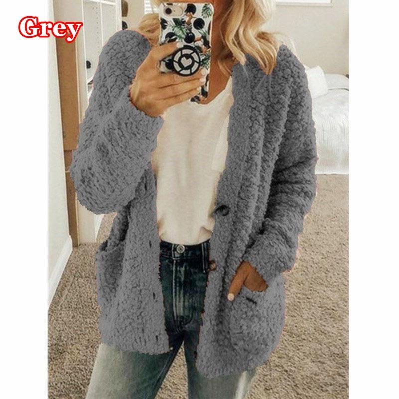 Женская осенне-зимняя плюшевая толстовка, модный повседневный плюшевый кардиган, женский свободный свитер, топы больших размеров
