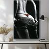 Женский постер Скандинавский Черно-белый Мода Сексуальная девушка Принт Картина на холсте Настенное искусство Декор для спальни Домашняя фреска