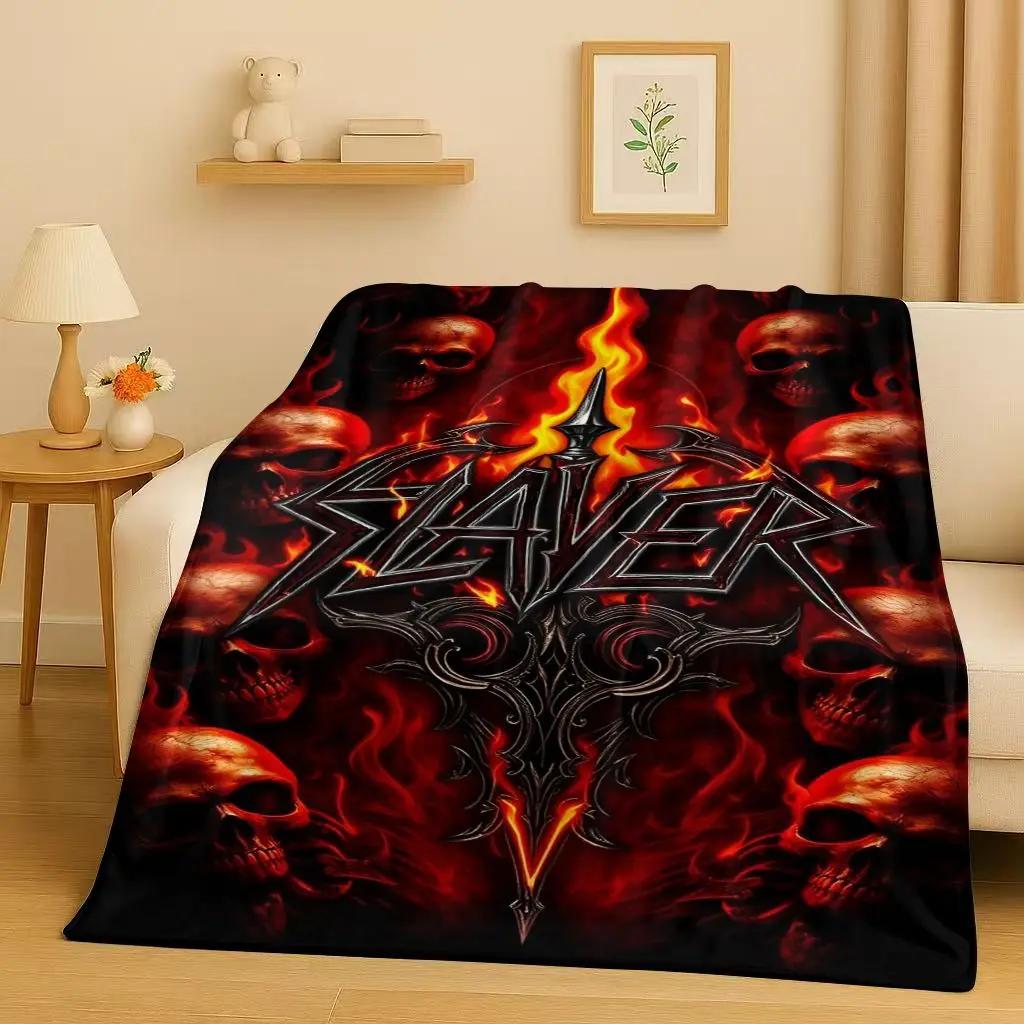 Новый фланелевый плед с изображением группы Slayer в стиле трэш-метал, ультрамягкий теплый плюшевый плед для дома, спальни, кровати, дивана, подарок