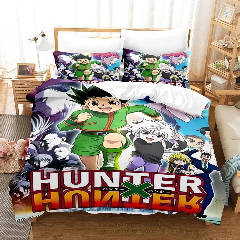 Новый постельный набор Hunter X Hunter Односпальный Полутораспальный Двуспальный Евро размера Комплект постельного белья Взрослые Дети Домашний декор Пододеяльник Подарок Одеяло