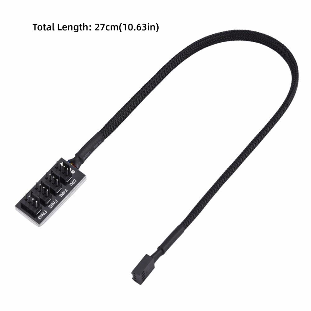 4-Pin Connector PWM Fan Hub Black Power Splitter Connector Fan Splitter Cable PC Case Internal