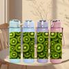 1PC Sliced Kiwi Fruit Circle Pattern Print 750ml Color Plastic Sports Water Bottle Leakproof Flip Straw Lid Suitable for Sports Office Home Use
