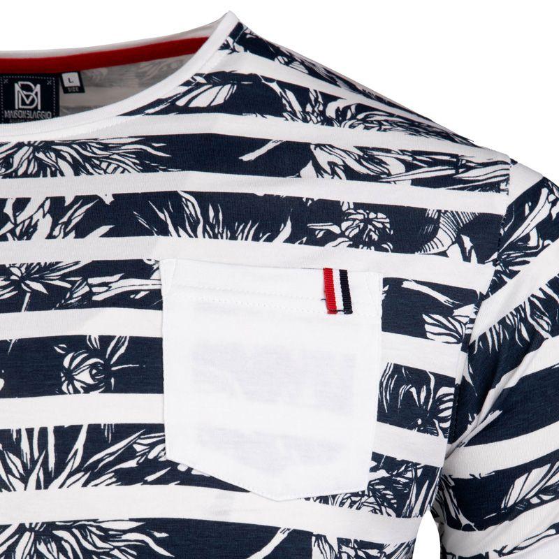 Мужская футболка Mauricio с короткими рукавами и морским узором BLAGGIO