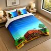 3Pcs Bedding SetStardew Valley Soft Bed Sheet and Two Pillowcases Home Bedroom Decor