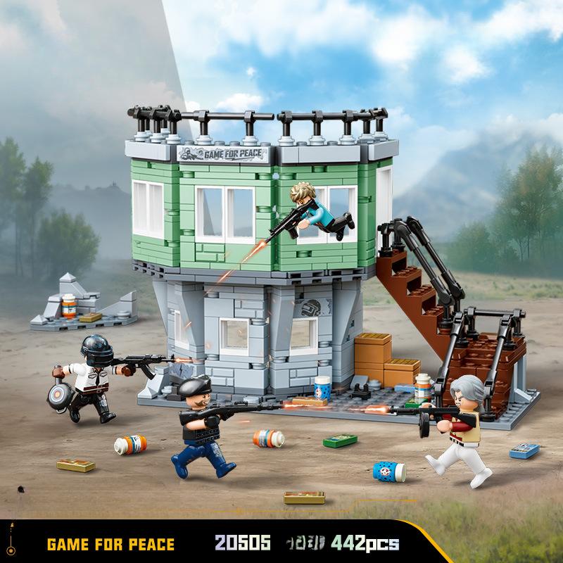 Military Series Watchtower Turret Weapons Building Blocks Children Toy Gift No Box