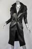 Black Women Leather Trench Coat Lambskin Stylish Long Coat New Handmade Designer