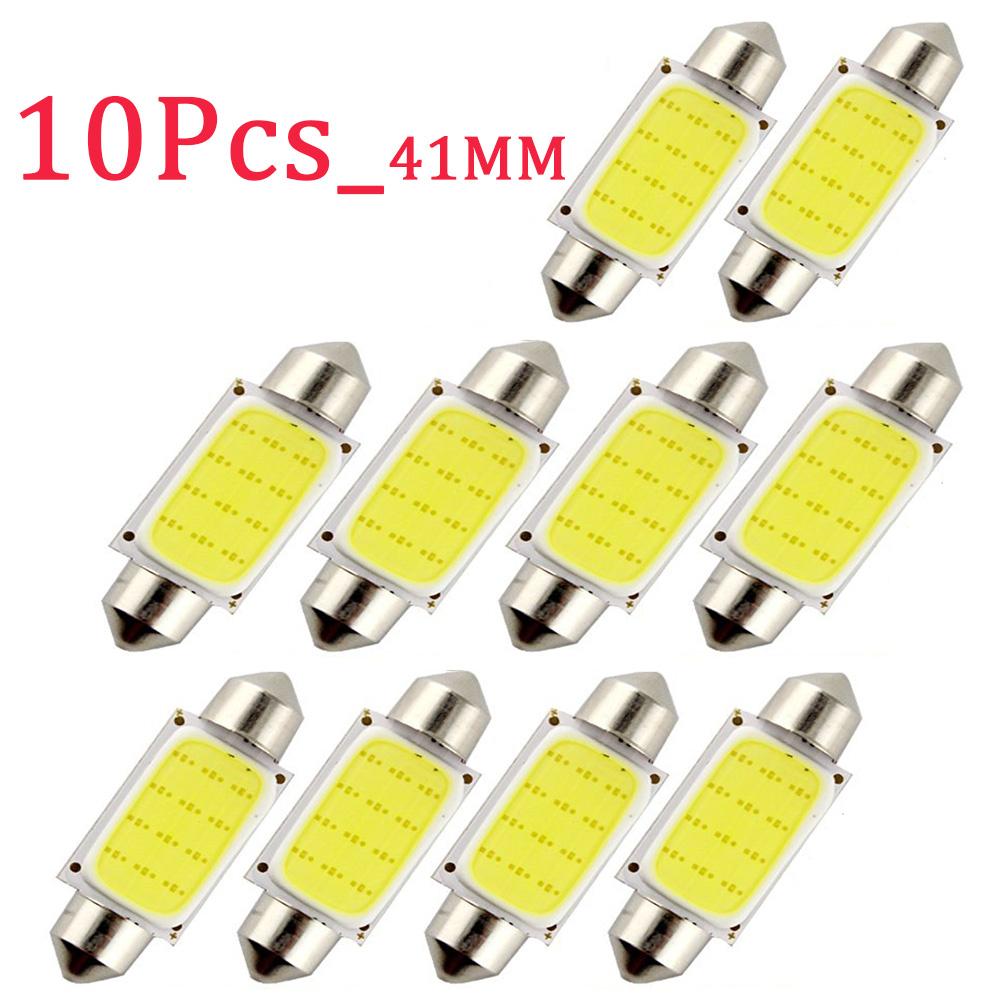 10Pcs/Lot COB C5W LED Bulbs 31mm 36mm 39mm 41mm SMD Signal Lamp Canbus Bulb Auto Interior Reading Dome Light 12Smd 6500K Bulbs 7