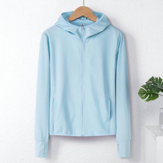 Женское солнцезащитное пальто с защитой от УФ-лучей, велосипедное пальто на открытом воздухе с длинным рукавом и молнией с капюшоном