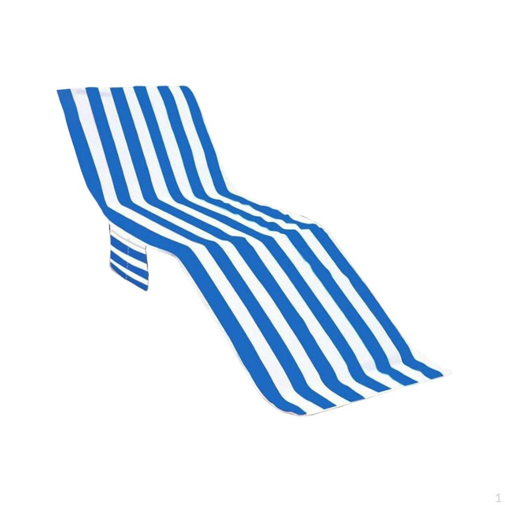 Beach Chair Cover Terry Cloth Convenient Practical Lounger Towel with Pocket for Swimming Pool SPA