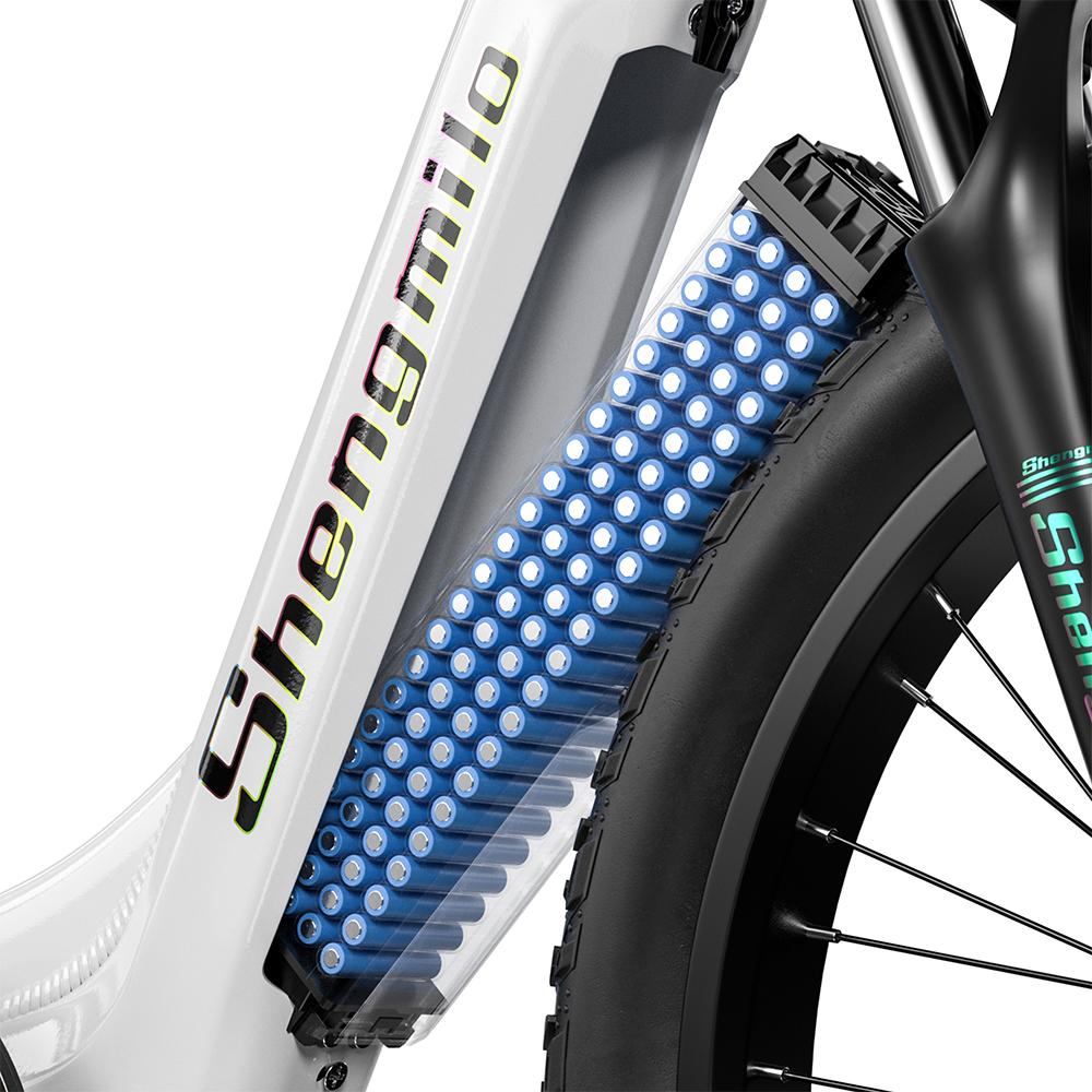 Shengmilo Электровелосипед MX06 с низкой рамой, двигатель 500 Вт, аккумулятор Samsung 48 В 17,5 Ач, гидравлические тормоза, 26" фэт-байк для поездок на работу и бездорожья