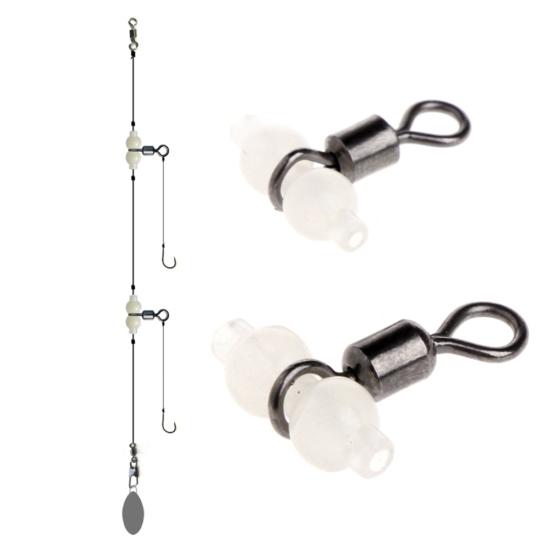 20 шт. светящиеся соединители для рыболовных снастей, трехсторонние вращающиеся вертлюги, аксессуары