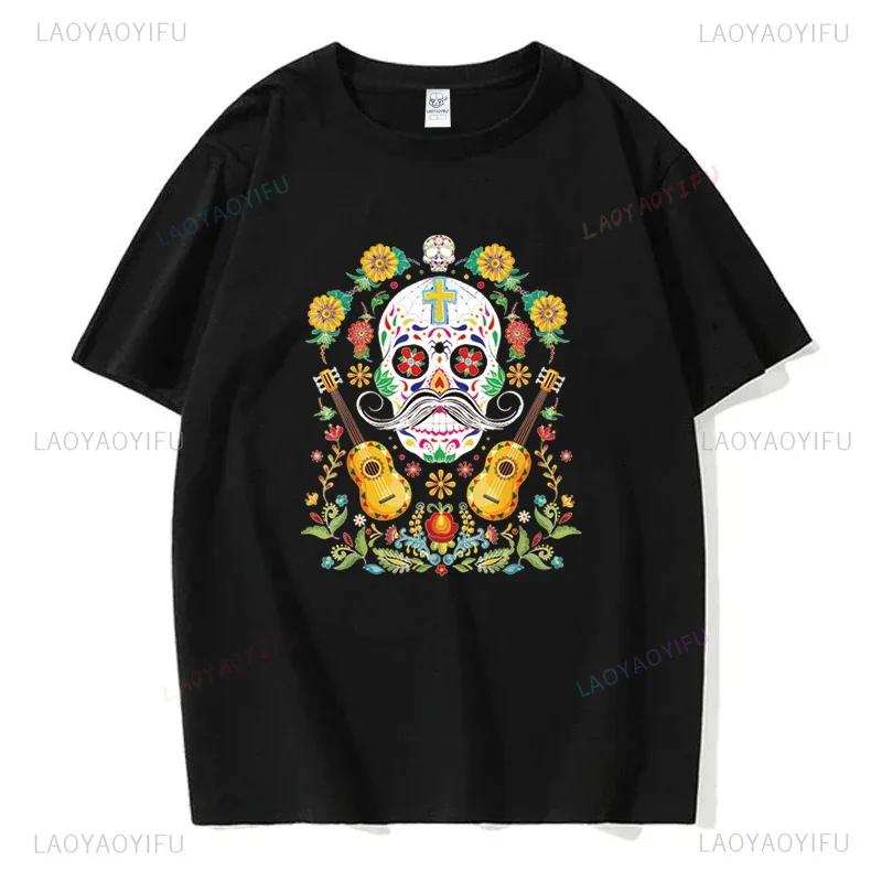 Мексиканский День мёртвых ''DÍA DE LOS MUERTOS'' Футболка с принтом Мужская графическая футболка Повседневные удобные футболки на лето Женская одежда