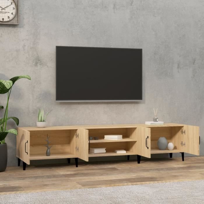 vidaXL Meubles TV chêne sonoma 180x31,5x40 cm bois d'ingénierie 816267