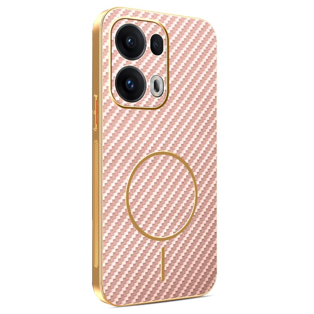 For Oppo Reno13 Pro 5G Phone Case Carbon Fiber Textured Electroplated TPU Back Cover