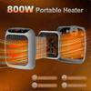 Portable 800W Ceramic Heater with Remote, Timer, LED Display & 2 Heat Settings